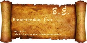 Bauernhuber Éva névjegykártya